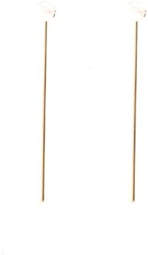 XIEXIE Women Korean Gold Plate Metal Bar Tassel Pearl Drop Earrings Alloy Earrings 1pair , gold , one size