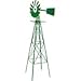 LEGENDARY-YES 8 Feet Ornamental Garden Windmill, Green and Yellow