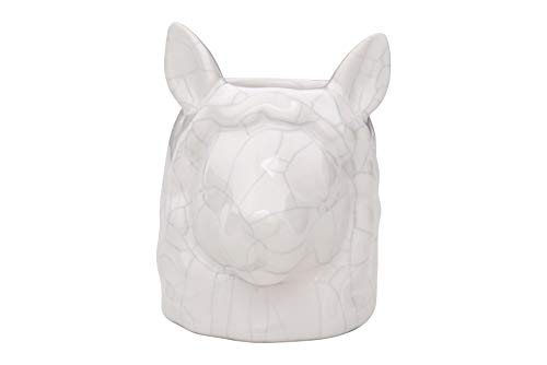 Creative Co-op White Stoneware Llama Head Vase Planter