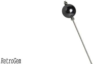 12mm Pearl 6 Inches Silver Tone Hat Pin Made with Swarovski Elements Pearl