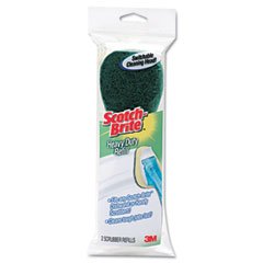 Scotch-Brite Products - Scotch-Brite - Refill Sponge Heads for Heavy-Duty Dishwand, 2/Pack - Sold As 1 Pack - Scrub sponge head refills keep your dishwand like new. - Teardrop shaped scouring pad gets into all the corners, nooks and crannies. -