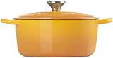 Le Creuset Signature Round Enamelled Cast Iron Casserole 24 cm Nectar view 3