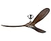 Monte Carlo 3MAVR60BS Maverick Energy Star 60'' Outdoor Ceiling Fan with Remote Control, 3 Balsa Wood Blades, Brushed Steel