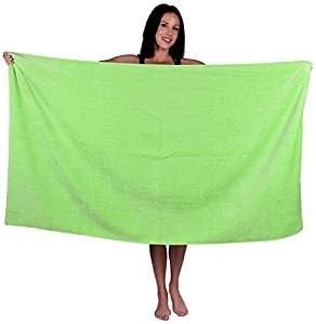 Turquoise Textile 100% Turkish Cotton Eco-Friendly Oversize Solid Pool Beach Towel, 35x60 Inch (1 Pack, Lime Green)