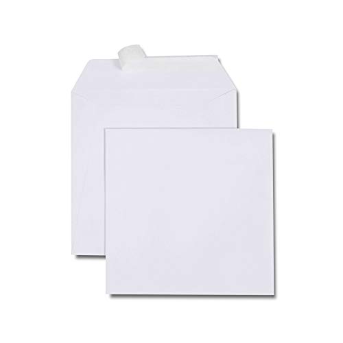 Box of 500 Square Envelopes 190 x 190 cm 120 g/m² White with Protective Strip