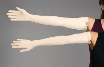 DSS Rolyan Compression Gloves, Shoulder Length (929328 Right Medium Full finger Seams on the outside)