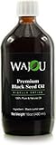 Wajou 16oz Premium Black Cumin Seed Oil Liquid - Pure and Natural Nigella Sativa- Glass Bottle - 4% Thymoquinone - Weight Loss, Liver Function, Essential Fatty Acids, Vitamins, Fights Cancer