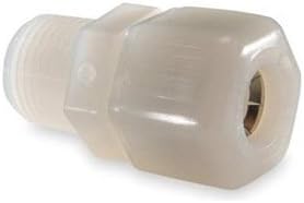 Parker N6MC4 Fast & Tite Male Connector 3/8T X 1/4 NPTF White Nylon