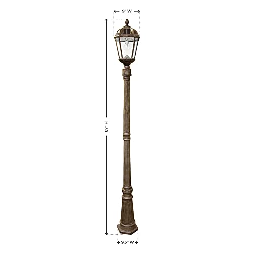 Gama Sonic Solar Outdoor Lamp Post Light, Weathered Bronze Aluminum