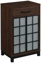 Uptown Loft Home Office Furniture Cabinet - Bottle Wine Storage - Saw Cut Espresso (Wine Cabinet)