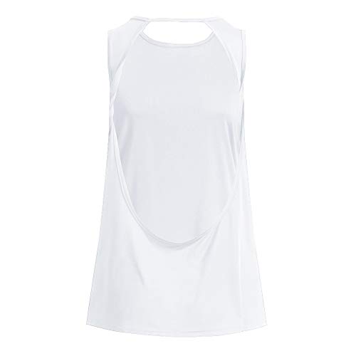 New in Respectful ❈ Women Fitness Vest Racerback Yoga Tank Tops Sexy Open Back Tank Tops T-Shirts & Support Sport Bras White