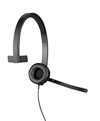 Logitech H570e Wired Headset, Mono Headphones with