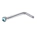 Body Candy Stainless Steel 1.57mm Brilliant Blue Accent Micro L Shape Nose Stud Ring 20 Gauge