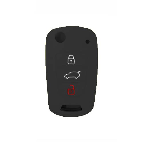 3 Buttons Remote Control Key Cover Car Key Cover Compatible With Hyundai I20 - I30 - IX20 - IX35 - Elantra (Black, COVER)