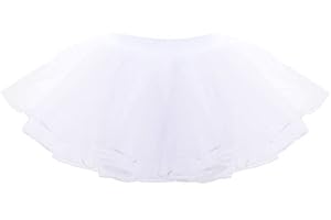 EASTBUDDY Tutu Skirt Girls Elastic Ballet Dance Skirts 4 Layers Tulle Tutu for Toddler Kid Children 1-9 Years