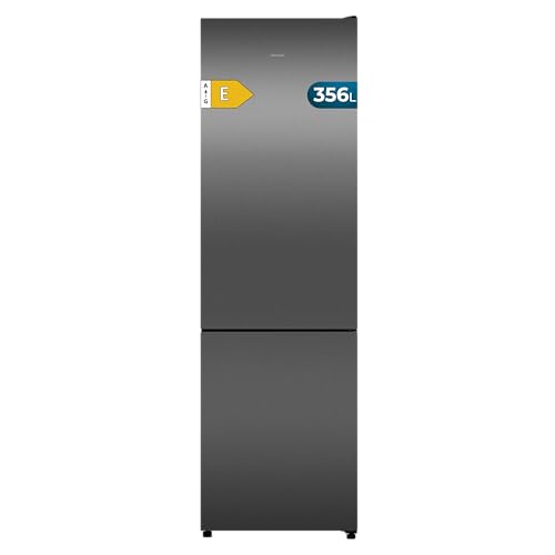 Cecotec Bolero CoolMarket Combi 356i Dark E. 200 cm height, 59.4 cm width, Class E, Multi Airflow Technology, FreshnessFlex and HumidityFlex HUB, Dark Inox.