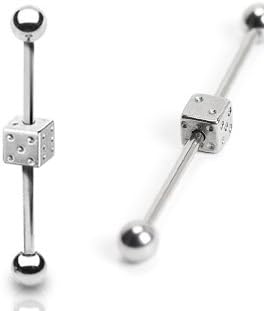 316L Surgical Steel Zig Zag Loop Industrial Bar Barbell 1 1/4" Jewelry Sold Individually