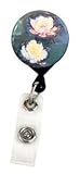 Buttonsmith® Claude Monet Water Lilies Deluxe Retractable Badge Reel With Alligator Clip and Extra-Long 36 inch Standard Duty Cord - Made in the USA, 1 Year Warranty