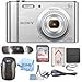 Sony W800/S DSC-W800/S DSCW800S 20 MP Digital Camera 5x Optical Zoom (Silver) Bundle with 64GB SDHC Memory Card, Table top Tripod, Deluxe Case, and Lens Cleaning Cloth