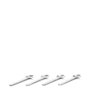 Blomus 63114 set van 4 espressolepels Utilo, zilver, 11,5 x 2,5 x 0,7 cm