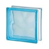 Seves Glass Block 7.5 x 7.5 x 3 Basic Wave Azure