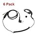 M Head Earpiece Headset PTT with Mic for 2-pin Motorola Two Way Radio 6 Pack