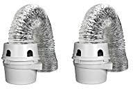 Dundas Jafine TDIDVKZW Indoor Dryer Vent Kit with 4-Inch by 5-Foot Proflex Duct, White (2-(Pack))
