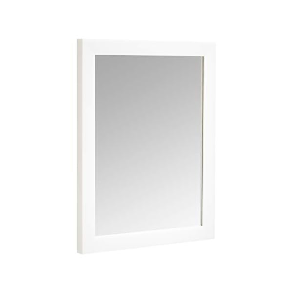 AmazonBasics Rectangular Wall Mirror 16″ x 20″ Standard Trim, White