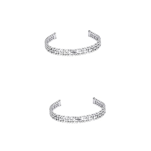 FRCOLOR Silver Rhinestone Replacement Watchband for Durable Strap with Sparkling Rhinestones Elegant Design for