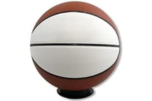 BALLSTARS Autograph Blank Regulation Size Basketball | Official Size 7 | Basketball Trophy for Signing with Two Large White and 6 Brown Panels