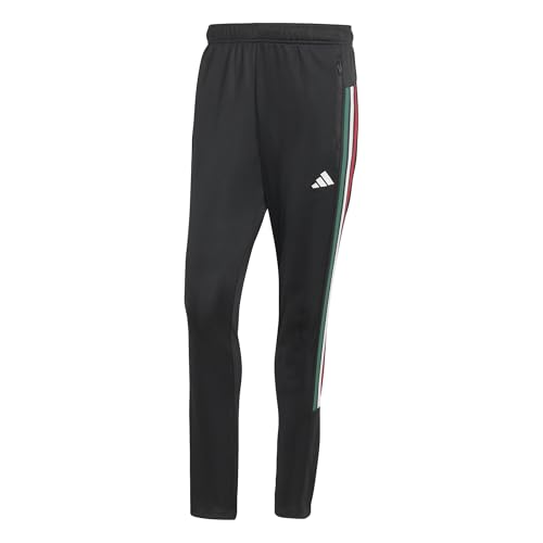 Homme Workout Essentials all-Set 3-Stripes Knit Pant, Black/Team Dark Green/White/Better Scarlet, M