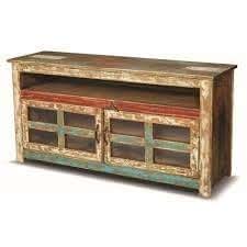 Amazon.com: Crafters & Weavers Distressed Reclaimed Wood TV Stand with