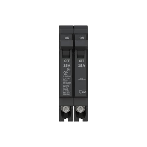 Photo 1 of ABB Q-Line THQLT1515 Tandem Circuit Breaker • 15A/1P & 15A/1P Dual Circuit Breaker for Single Slot • 120/240V, 10 kAIC • HACR & SWD Rated • Space-Saving Design • Plug-in Mount
