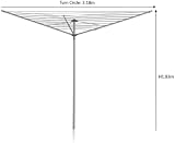 Addis 35m 3 Arm Rotary Washing Line Grey with Ground Spike view 4