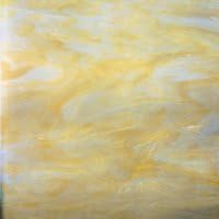 Spectrum White Swirled with Pale Amber Fusible Opal Glass 12 x 12 Hobby Sheet 31502