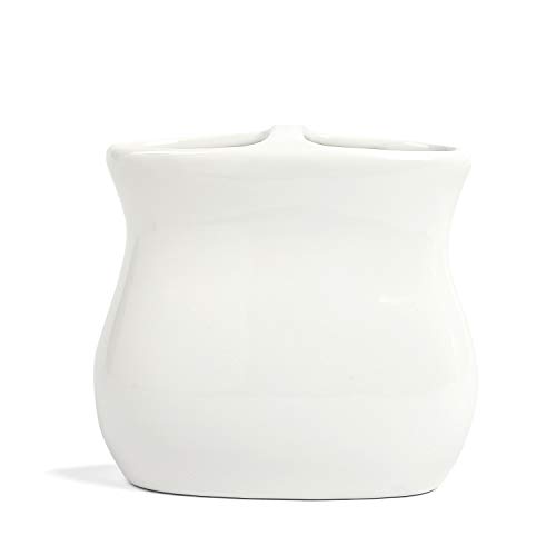 FORLONG Ceramic Bathroom Accessories Set of 4,1 Gargle Cups1 Toothbrush Holders 1 Soap Dishes 1 Soap Dispenser White