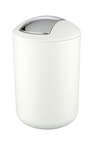 WENKO Brasil Swing Cover Bin, White, 19.5 x 19.5 x 31 cm