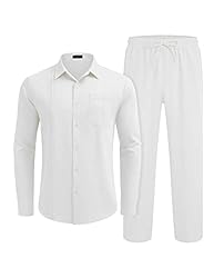 COOFANDY Mens Coordinated Outfit 2 Piece Linen Sets