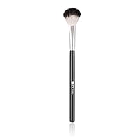 DUcare Highlighter Brush Makeup Brushes Fan Blending Eyeshadow Contouring Blush Brush Goat Hair Cosmetic Tool, 1Pcs Silvery&Black