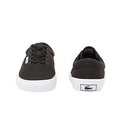 Lacoste Men's Lace Base Sneaker, Black & White, 12.5