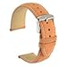 WOCCI 22mm Vintage Leather Watch Band for Men and Women, Silver Buckle (Tan)