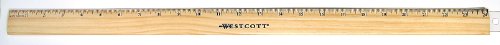 Westcott Wood Ruler With Hang Tab and Single Metal Edge, 24"