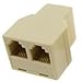 2-Line Phone Separator 1 Male to 3 Female RJ-11 White. The 