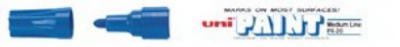 Uni-Paint Markers, Medium Point, Blue, Pack of 12