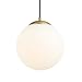 Light Society Zeno Globe Pendant, Matte White with Brass Finish, Contemporary Mid Century Modern Style Lighting Fixture (LS-C175-BRS-MLK)
