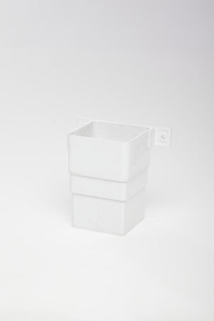 POLYPIPE RS234 White Pipe Connector and Bracket Flush for 65mm Square downpipe