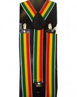 Outer Rebel Rasta Stripe on White Suspenders