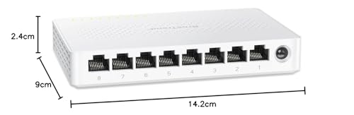 BrosTrend 2.5GB Ethernet Switch 8 Ports, Ethernet Splitter Hub Unmanaged Switch 2.5 Gigabit, Plug and Play Fanless, Ideal for Home and Office, Desktop or Wall, Lifetime Warranty