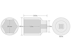 TEKTON 1/2 Inch Drive x 35 mm Deep 6-Point Socket