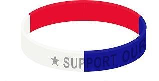 Red, White and Blue"Support Our Troops" Wristband